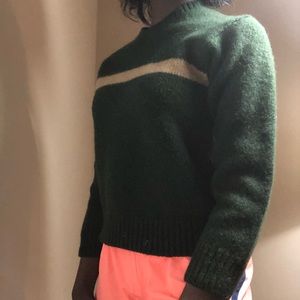 J. Crew Green Crop Sweater